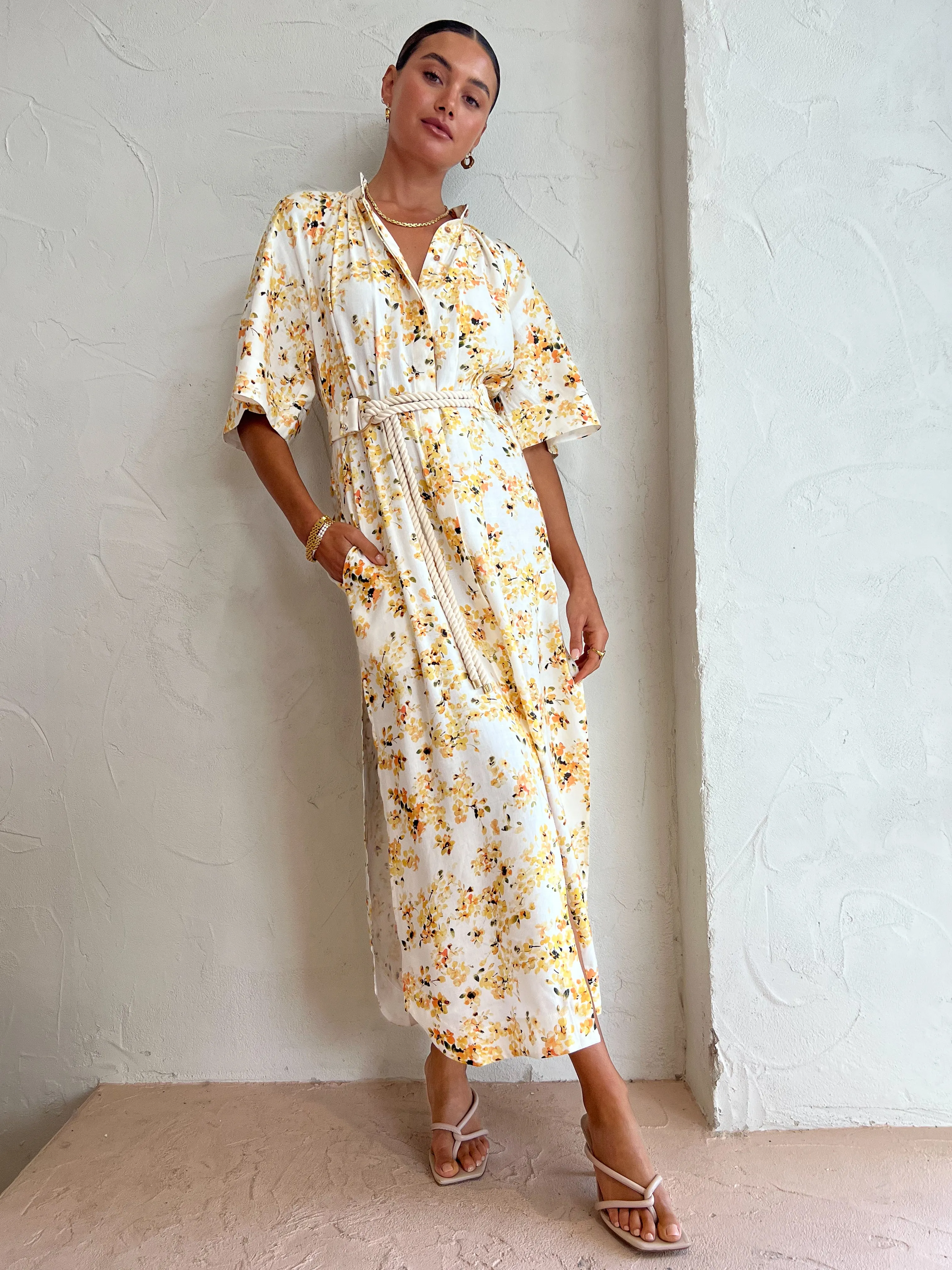 Significant Other Maia Midi Dress in Golden Blossom