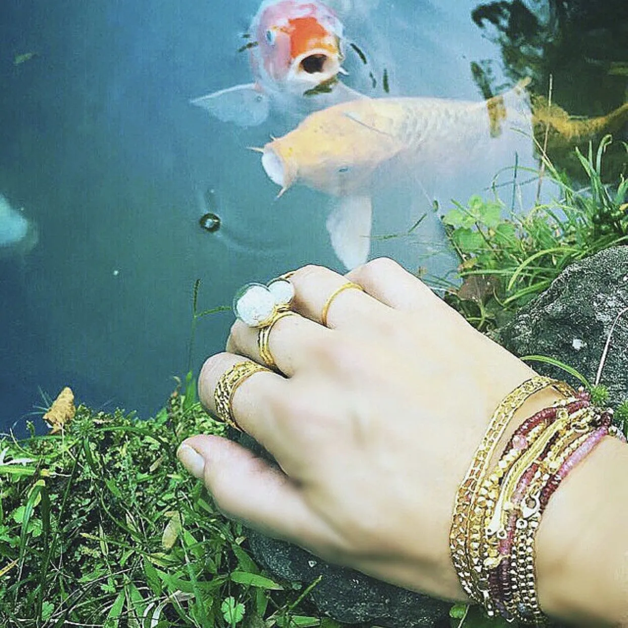Thin Coral Bangle Bracelet