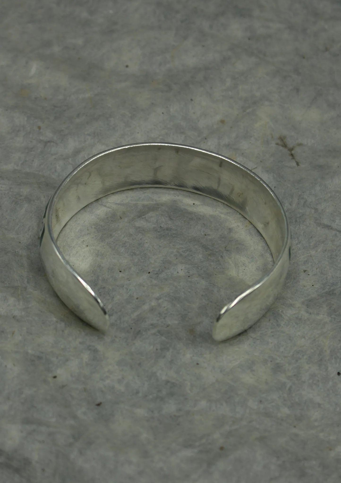 Tibetan OM and Lotus Etched Silver Plated Cuff Bracelets