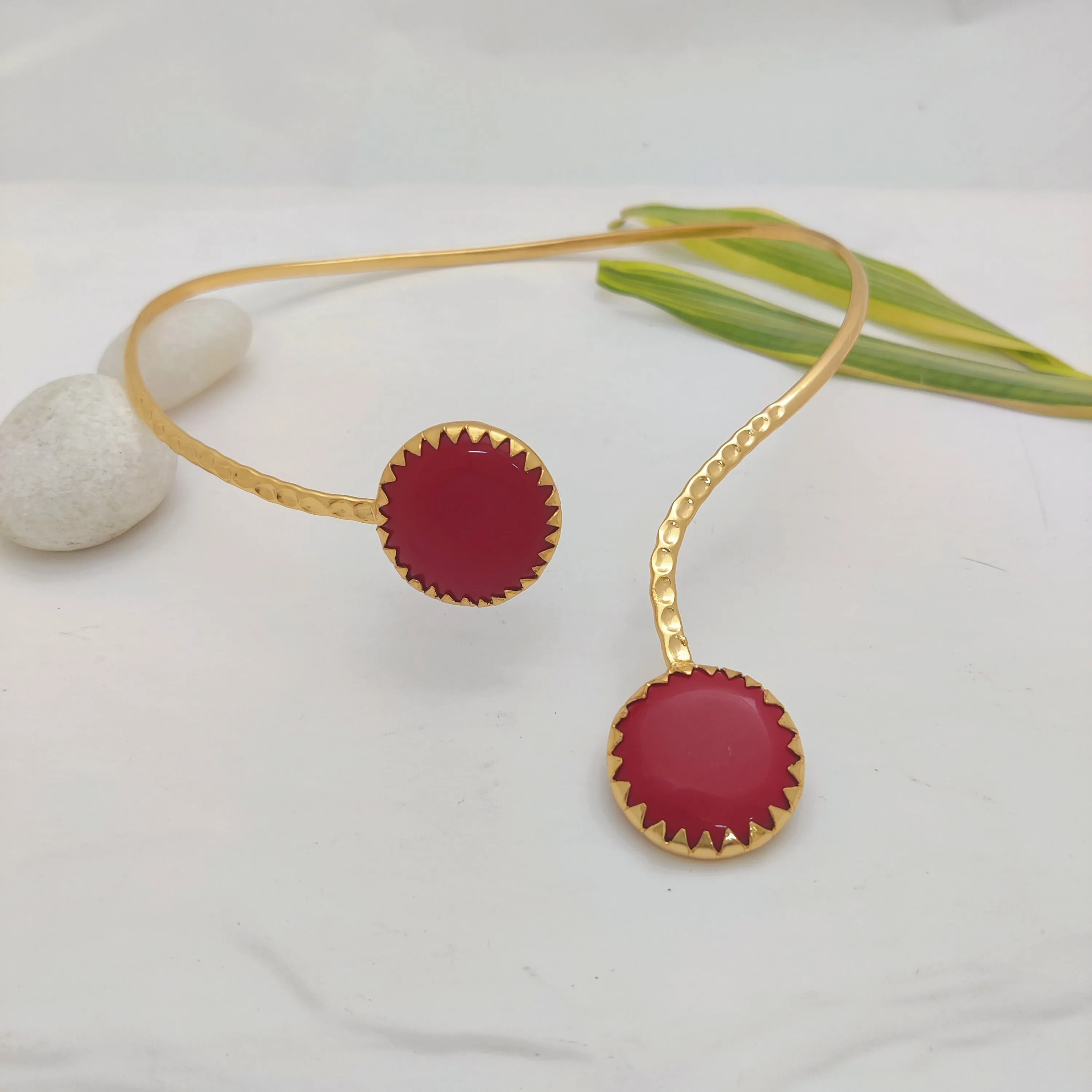 Twin Coral Choker Neckpiece