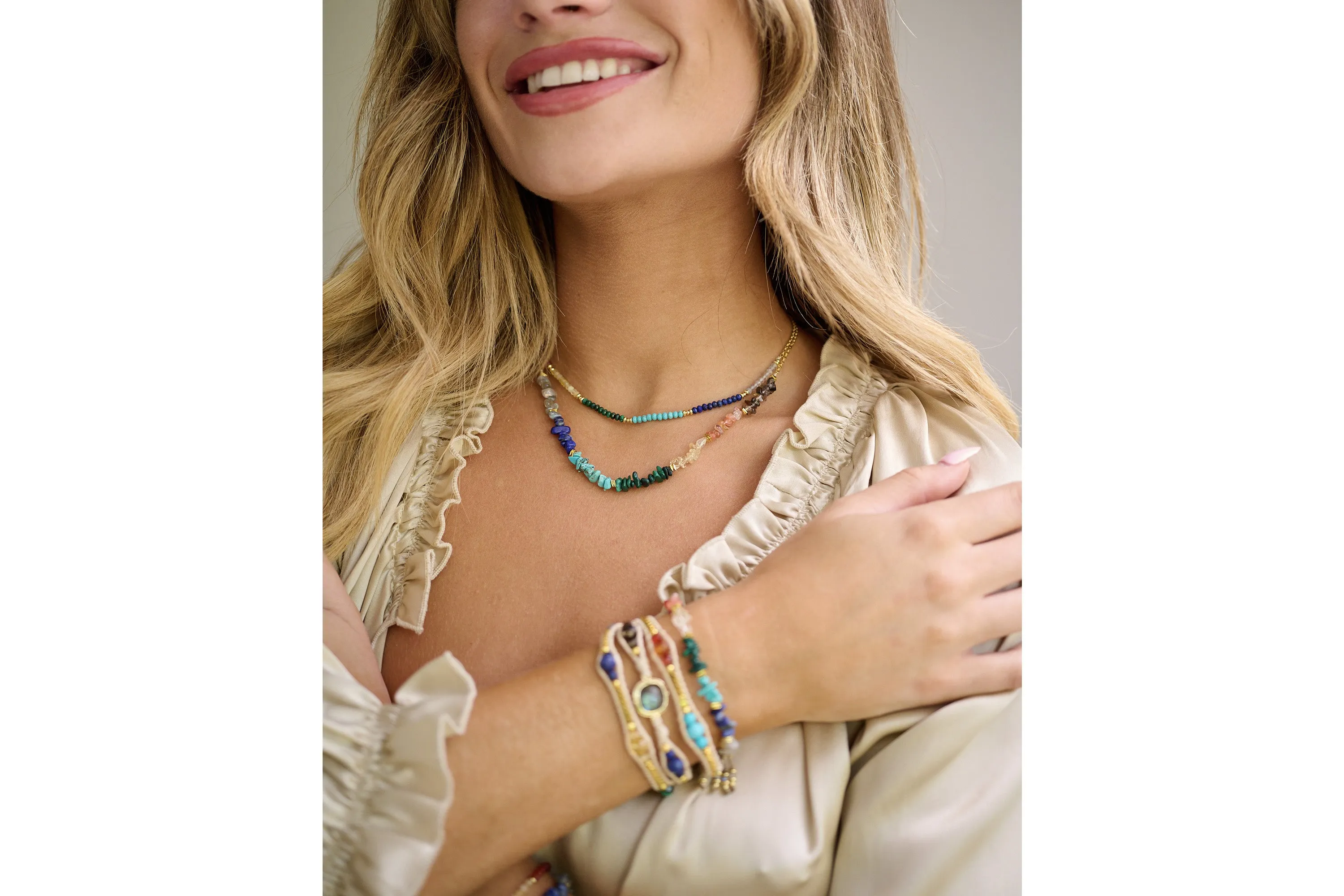 Unity Mixed Crystal Gold Necklace